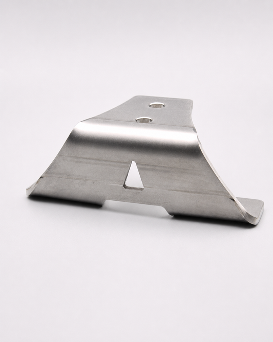 Universal Edelstahl-Winkel für Airline- und C-Schienen – V2A, 4 mm, 90°, obere Lasche mit 2 Bohrungen